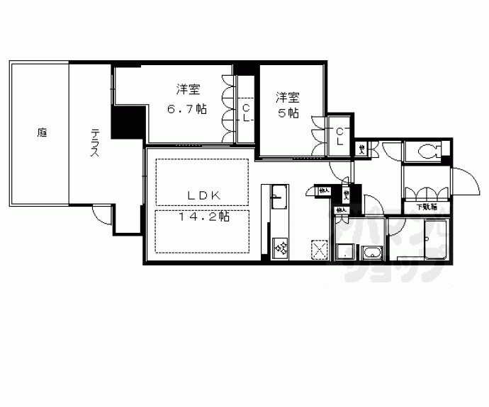 【ソルレヴェンテ四条大宮】間取