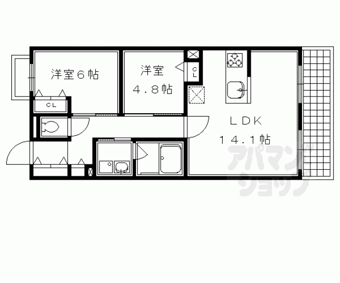 【コンフォールパレ新町二条】間取