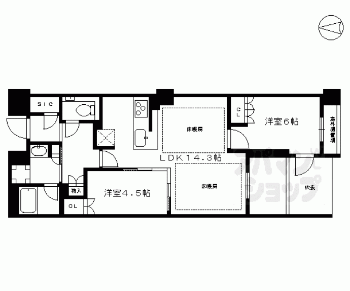 【ザ・パークハウス三条油小路】間取