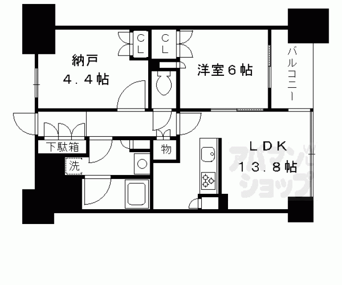 【ジオ京都御池油小路ザ・テラス】間取