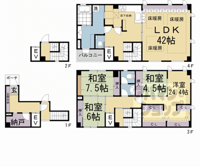 【下京区上柳町貸家】間取