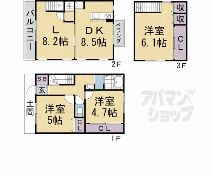 【中京区上松屋町貸家６９０－９】間取