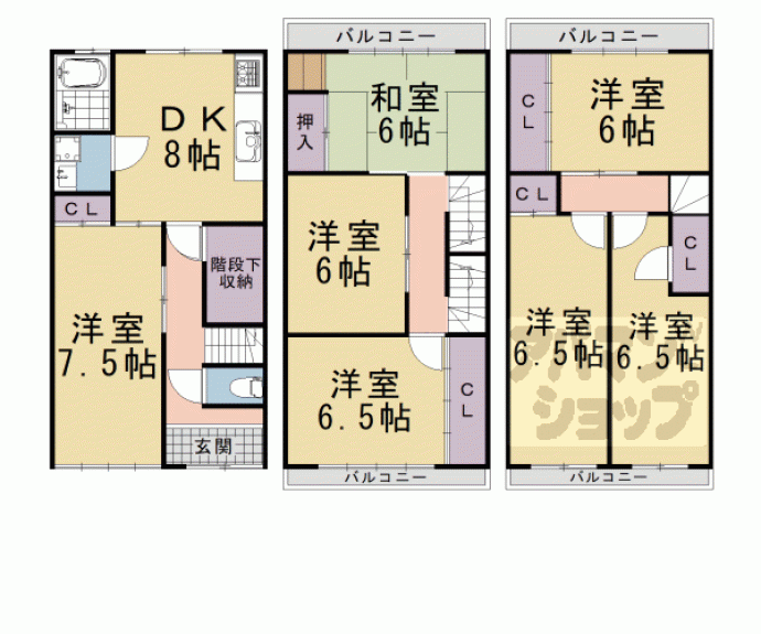 【下京区松本町貸家】間取