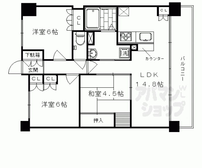 【アトレ西院エルステージ】間取