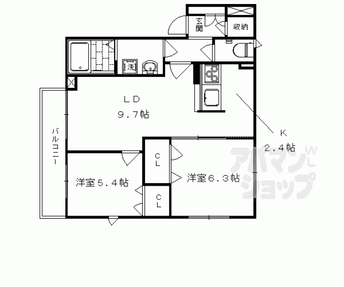 【シャーメゾン長岡天神】間取