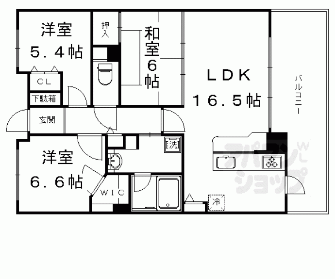 【パデシオン丸太町】間取