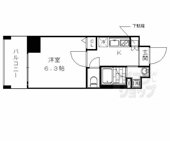 【アスヴェル京都西大路御池】間取