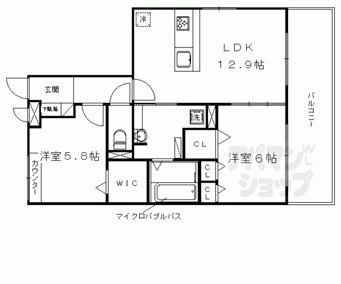 【グランシャリオ西院】間取