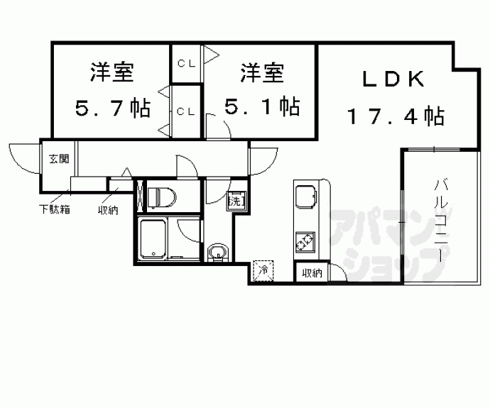 【ディアコート葛野三条】間取