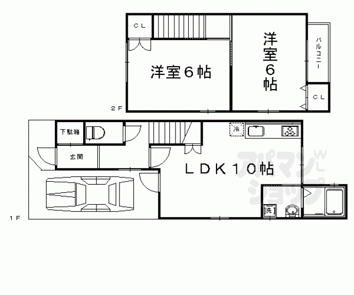 【西院東今田町貸家】間取