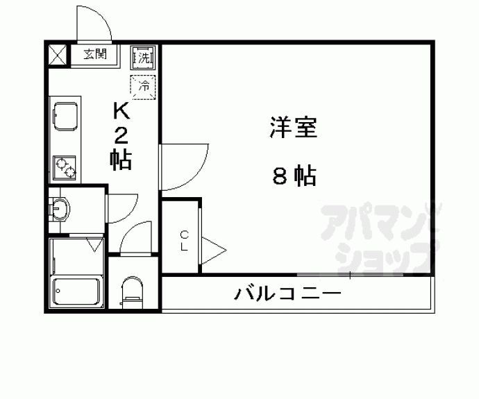 【ＡＳフラッティ葛野】間取