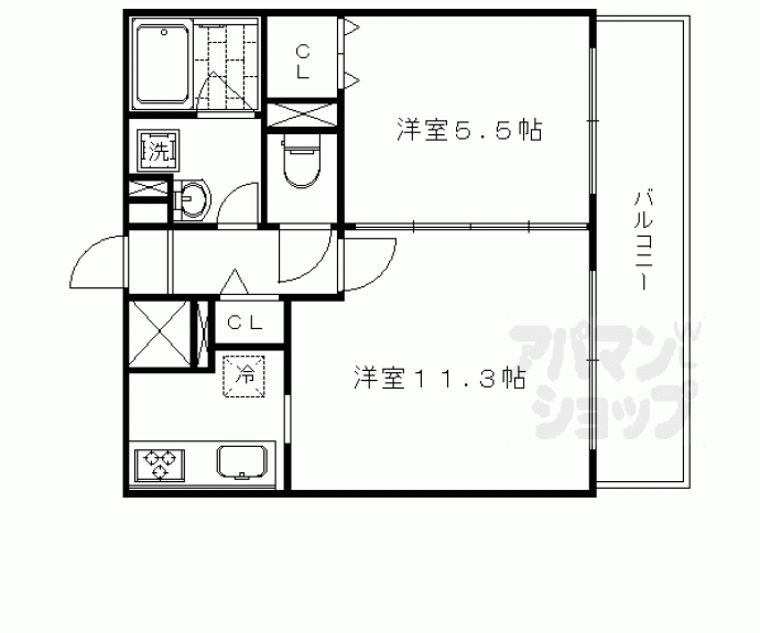 【アンジュ京都天神川】間取