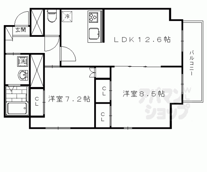 【ランフォート西院】間取