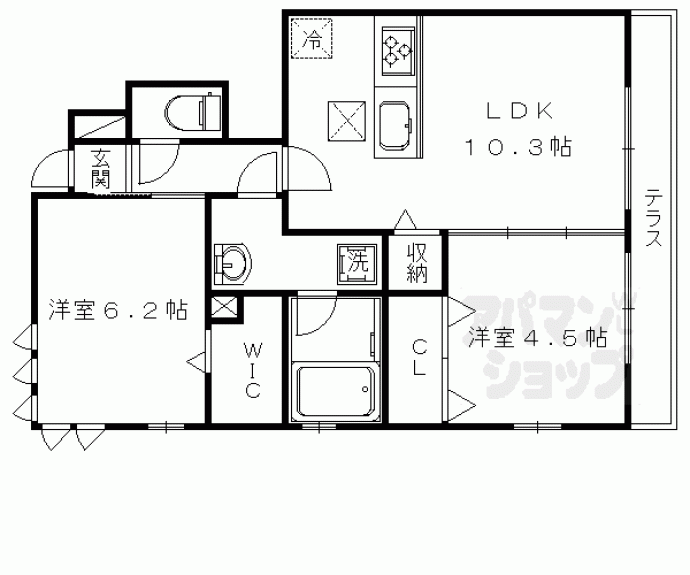 【ドムール嵯峨Ｂ棟】間取