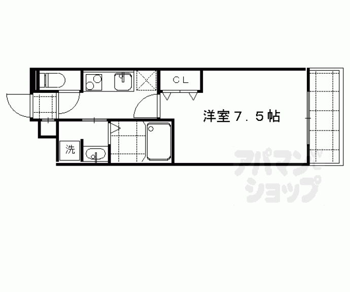 【Ａｐｐａｒｔａｍｅｎｔｏ御所西】間取