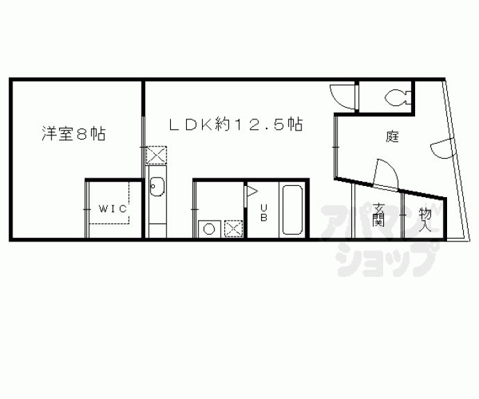 【西ノ京西中合町貸家】間取