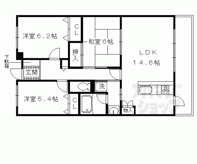 【伏見桃山大手筋アーバンコンフォート】間取