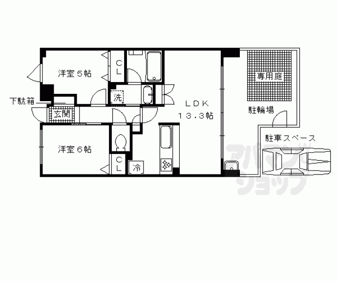 【伽羅コート伏見駅前】間取