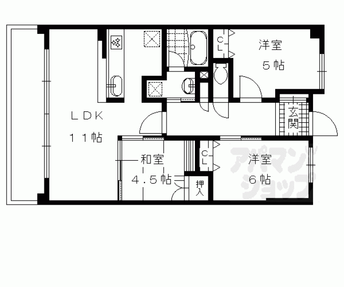 【伽羅コート伏見駅前】間取