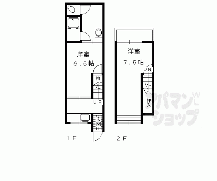 【淀美豆町２６５－１４貸家】間取