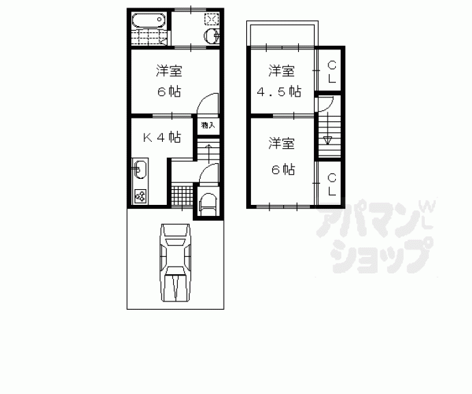 【深草町通町貸家】間取