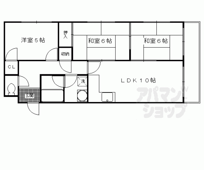 【第３９長栄リビエール宇治】間取