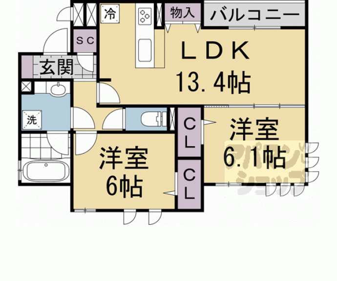 【エーデルハイム東香園Ⅱ番館】間取