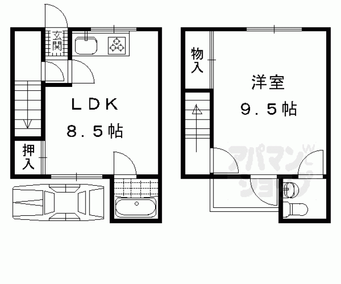 【向島善阿弥町貸家】間取