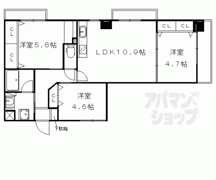 【ＬＡＴＴＩＣＥ　ＨＩＧＡＳＨＩＮＯ　ａｎｎｅｘ】間取