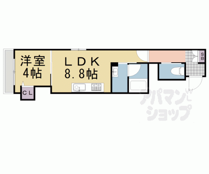 【Ｓｉｘ　Ｂｉｊｏｕｘ堺町五条】間取