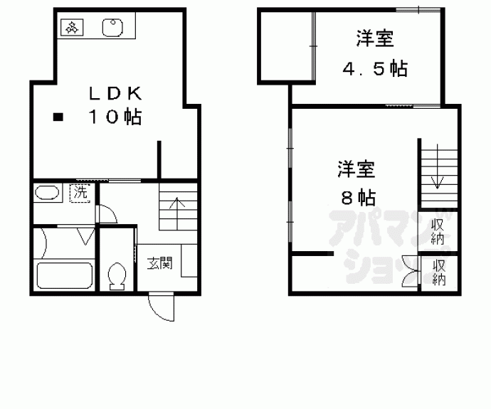 【西ノ京池ノ内町貸家】間取