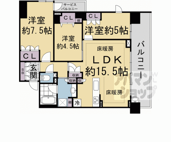 【パークホームズ堺町御池】間取