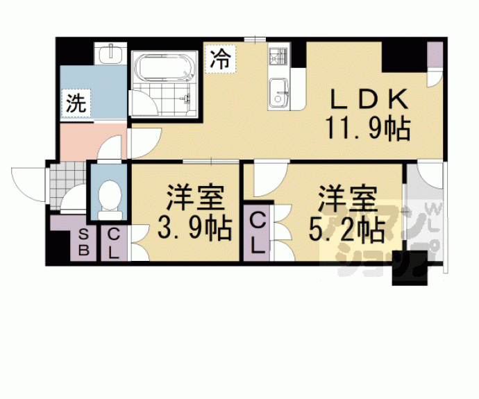 【ソルレヴェンテ堀川高辻】間取