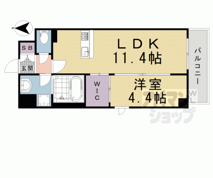 【ＴＨＥ　ＲＥＳＩＤＥＮＣＥ　二条駅前】間取