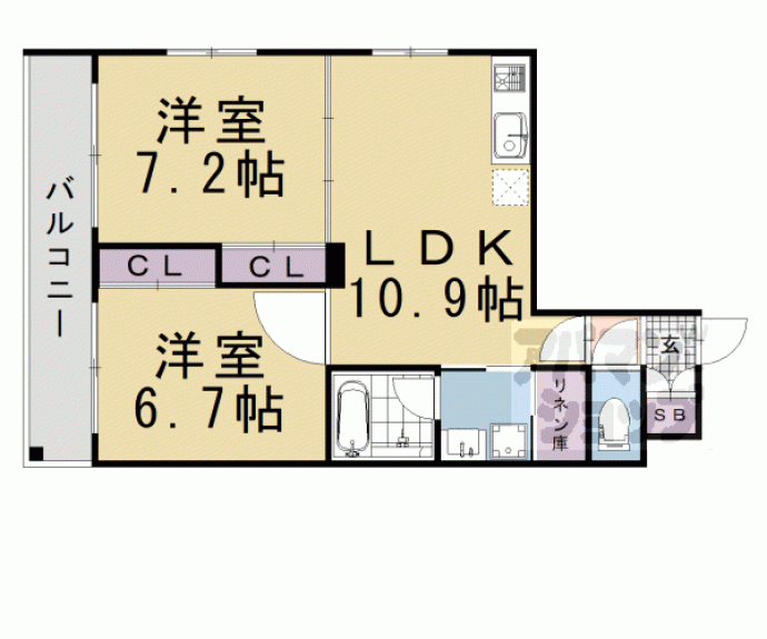 【中筋通浄福寺東入菱屋町マンション】間取