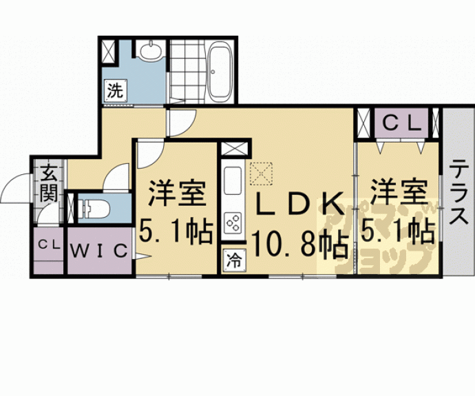 【Ｗｉｓｔｅｒｉａ西大路五条】間取