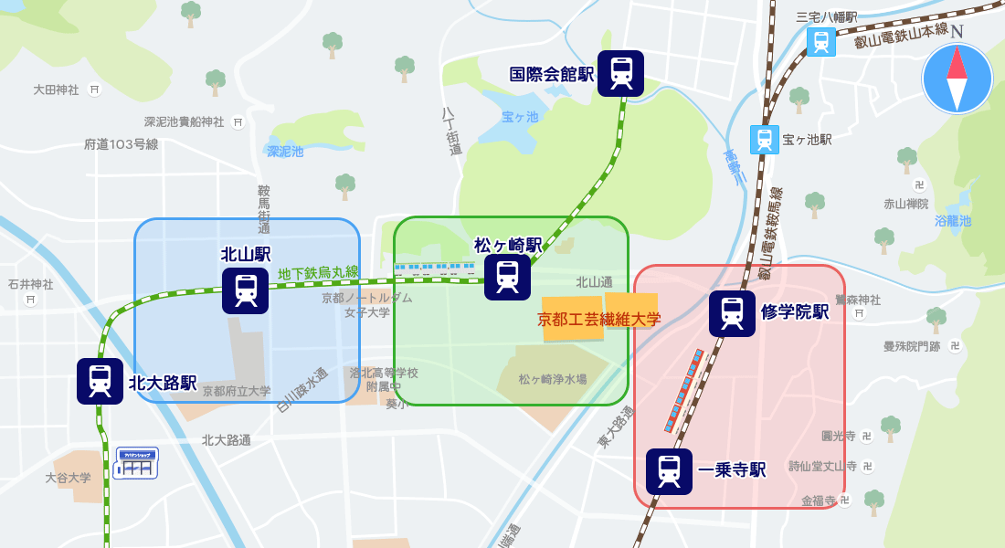 京都工芸繊維大学の周辺地図