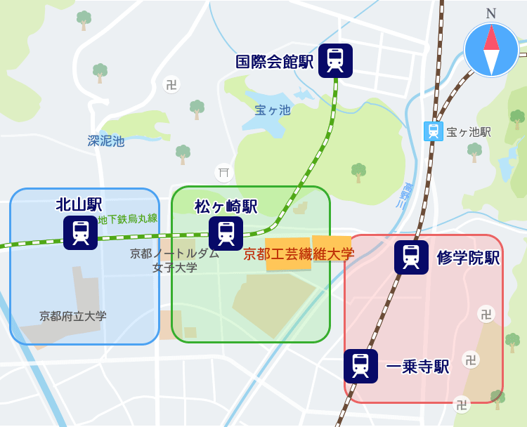 京都工芸繊維大学の周辺地図