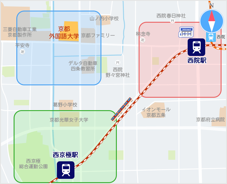 京都外国語大学の周辺地図